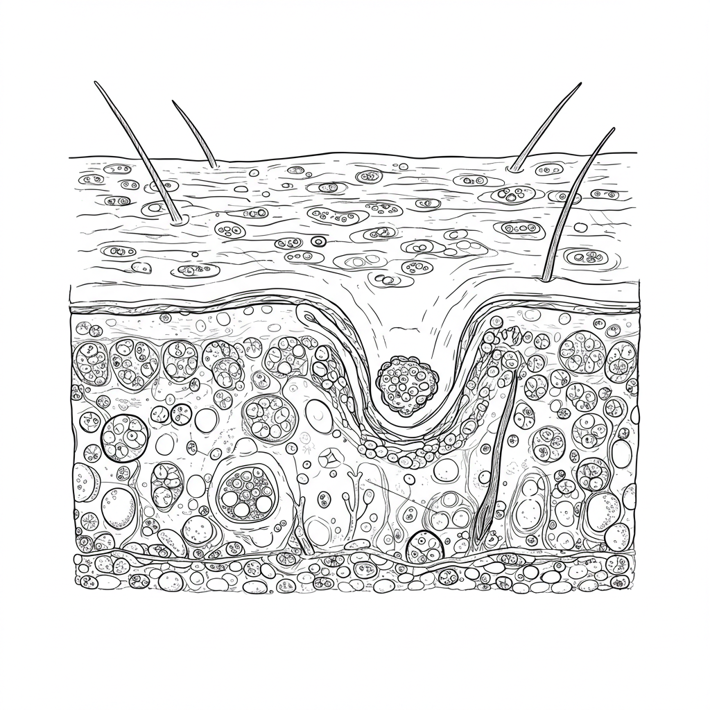 Hair follicle histopathology diagram